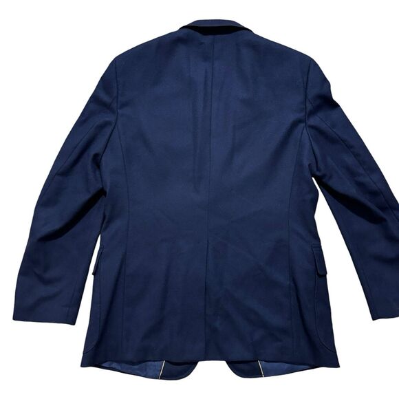 English Manor Men’s 41 R Jacket Blazer 100% Wool Gold Buttons Navy Blue Vintage - Picture 2 of 10